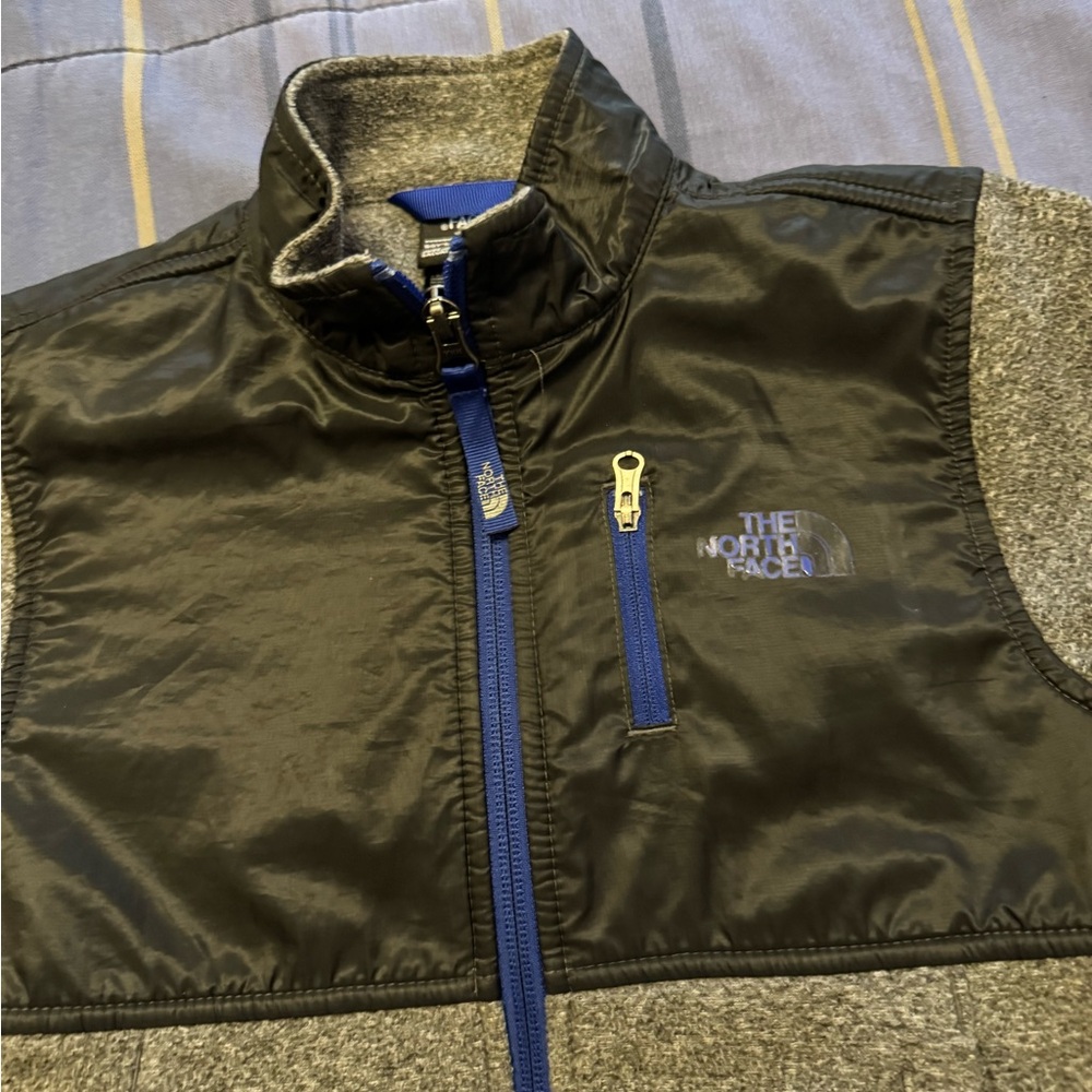 The North Face Black and Gray Zip Vest